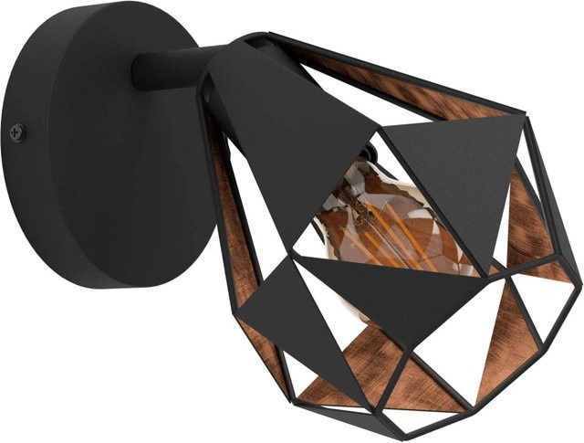 Eglo Wandleuchte Carlton 1-flammig in Schwarz-Kupfer, B/H: 25,5 x 16,0 cm - Bild 1