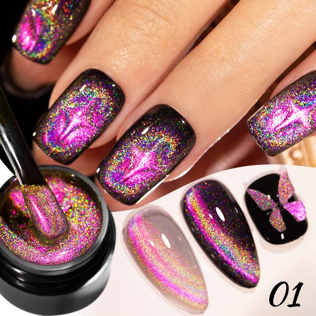 AWStorG Pink Light Cat Magnetic Gel-Nagellack, 5 ml, Silber, Glänzend - Bild 1