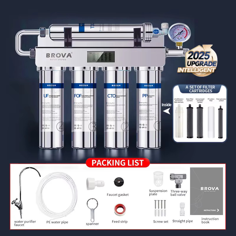 BROVA Intelligentes 5-stufiges Ultrafiltrations-Wasseraufbereitungssystem mit Skalenhemmung und Carbon-Filter für die Küche - Bild 6