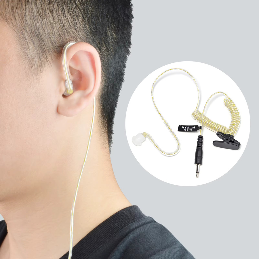 HYS In-Ear-Kopfhörer für Funkgeräte und Schulterlautsprechermikrofone mit 3,5 mm Klinkenanschluss, Balanced Armature, transparent - Bild 2