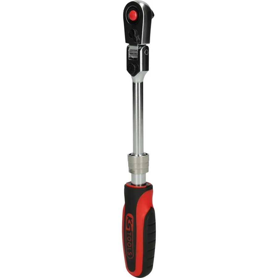KS Tools SlimPOWER 1/4 Zoll Teleskop-Gelenk-Umschaltknarre mit 72 Zähnen aus Chrom-Vanadium in Silber - Bild 2