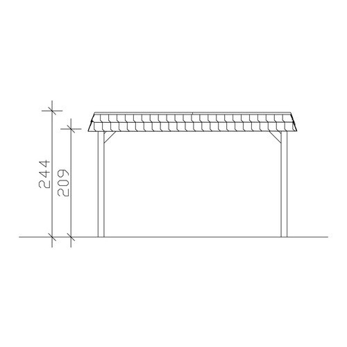 Skan Holz Carport Spreewald aus Nadelholz in Nussbaum mit flacher Dachform und EPDM Dachbahn, Breite: 396 cm, Höhe: 244 cm - Bild 4