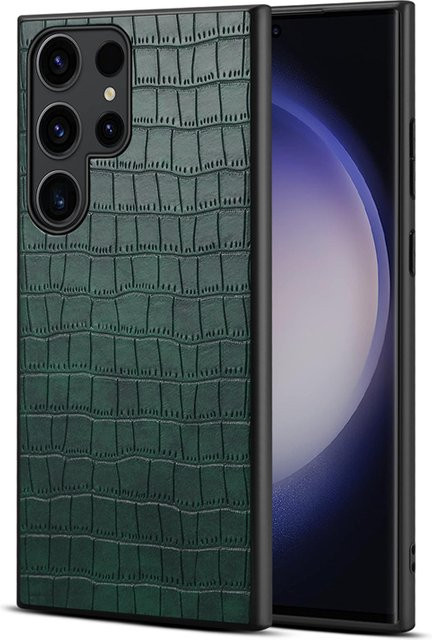 Denior Luxus Handyhülle aus Krokodil-Narben-Leder für Samsung S24 Ultra, S23 Plus und S21 FE in Braun oder Grün - Bild 1