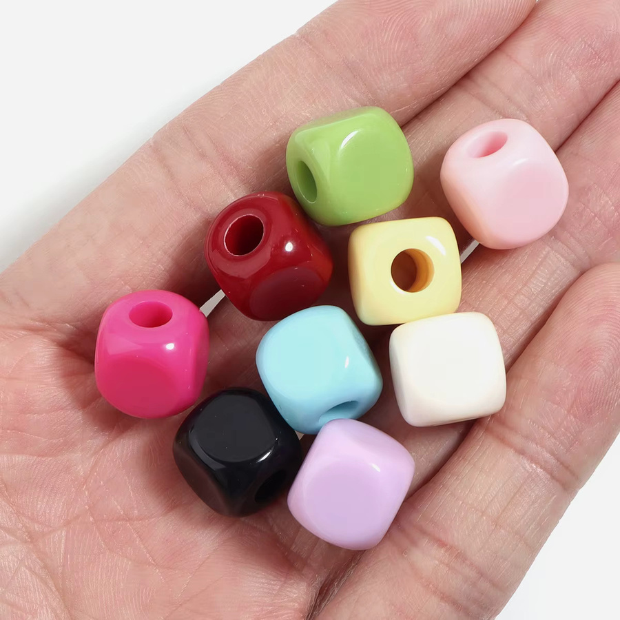 lingsai Würfelperlen Acryl, 12mm, Bunt, Unisex - Bild 4