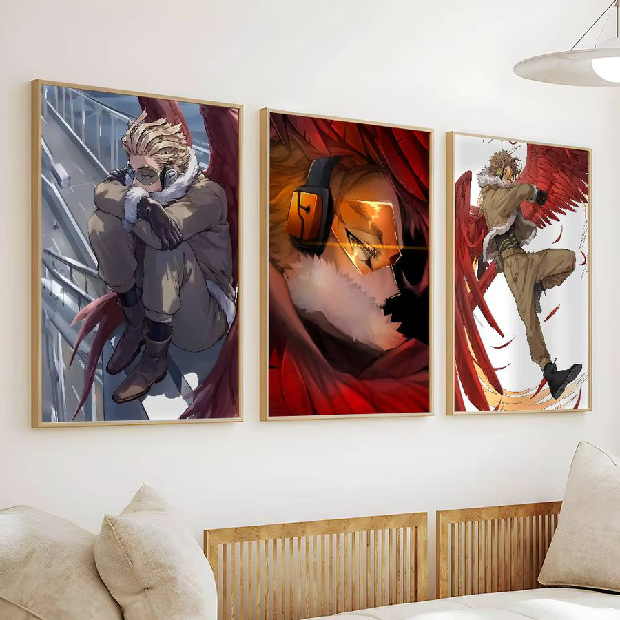 Wasserdichter Anime Wandaufkleber Mein Hero Academia Hawks Poster als selbstklebendes Wandbild in Mehrfarbig - Bild 5