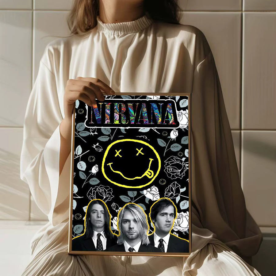 Potdemiel Kurt Cobain Nirvana Anime Poster Aufkleber, wasserfestes Papier, Multicolor, rechteckig - Bild 6