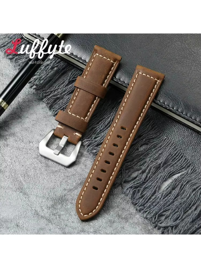 Luffyte Uhrenarmband Leder, Schwarz, Herren - Bild 2