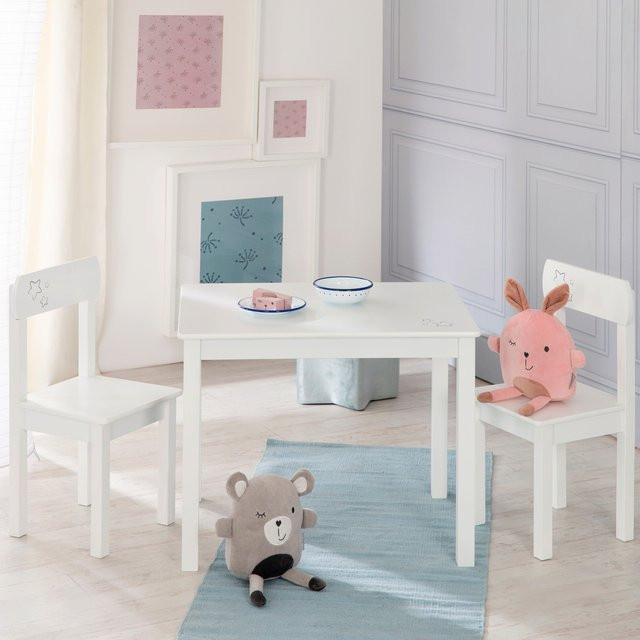 Roba Kindersitzgruppe Little Stars mit Tisch und 3 Stühlen in Sternen-Design aus lackiertem MDF - Bild 1