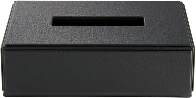 Corby Highland Taschentuchbox-Abdeckung aus schwarzem PU-Leder, schwarz, B/T/H: 24,6 x 13,7 x 7,4 cm - Bild 1