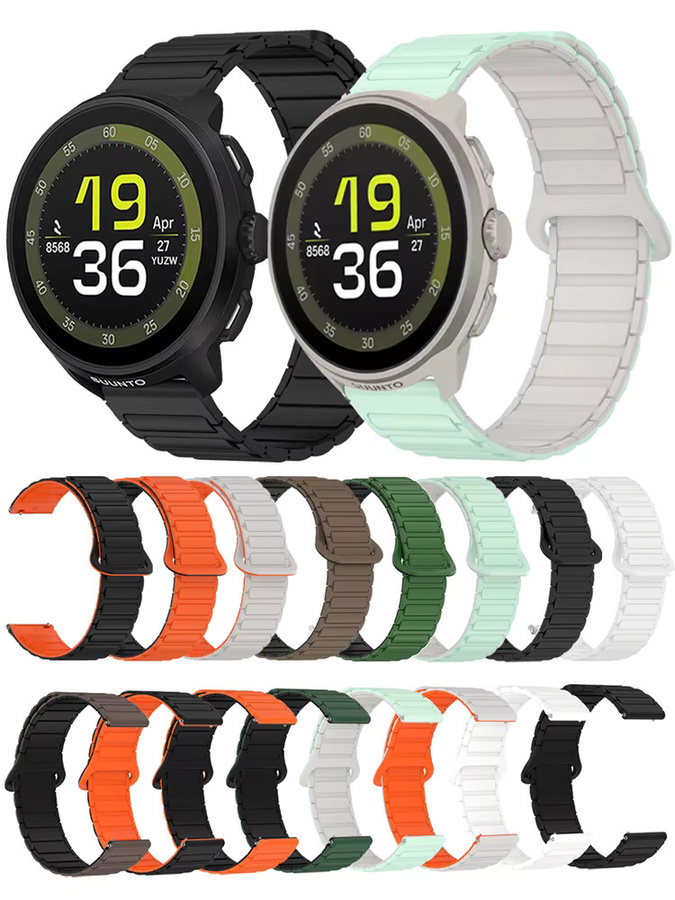 Suunto Uhrenarmband Silikon, Magnetisch, Schwarz, 22mm, 20mm - Bild 4