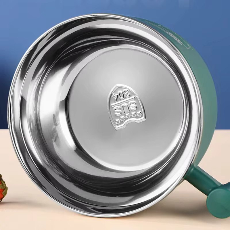 Tragbare Edelstahlschüssel mit auslaufsicherem Deckel für Instant-Nudeln in Silber und Schwarz - Bild 4