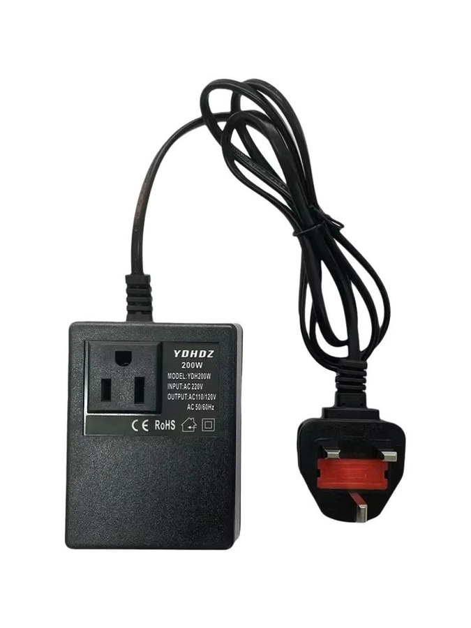 HONGPOE Reise-Steckeradapter Schwarz mit EU- und UK-Stecker als 220/110VAC-Transformator für Elektronikgeräte - Bild 4