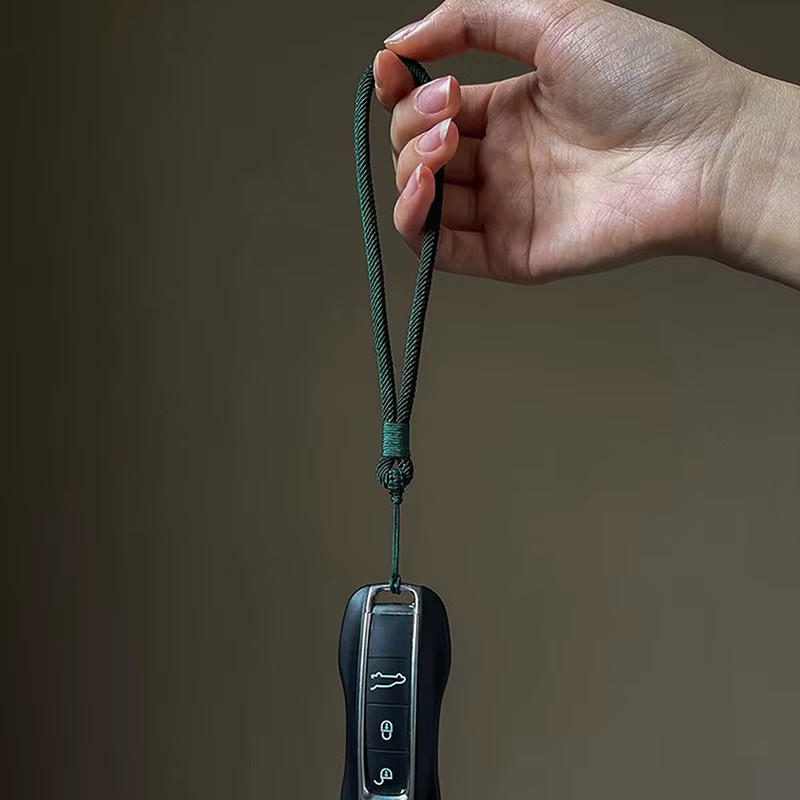 KOQZM Handy Lanyard Handgelenkseil aus handgewebtem Material in Braun für Damen und Herren - Bild 1