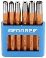 Gedore Nietzieher- und Nietkopfsetzer-Satz 125 B, 6-teiliges Set aus gehärtetem Stahl im PVC-Halter - Bild 1