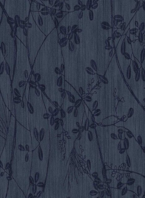 Eijffinger Tapete Emerald mit Blumen und Zweigen in Blau aus Vinyl - Bild 1
