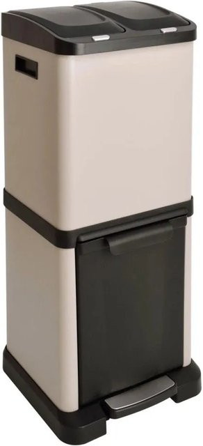 Svita 3xcombo Mülltrennsystem Mülleimer mit 3 Fächern und Pedal, Farbe: Beige, Volumen: 3 x 32 l - Bild 1