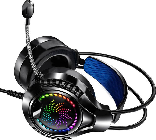 mfySpace RGB Gaming Headset mit 7.1 Sound, Over-Ear, Schwarz, Dual Anschluss 3,5mm und USB - Bild 1