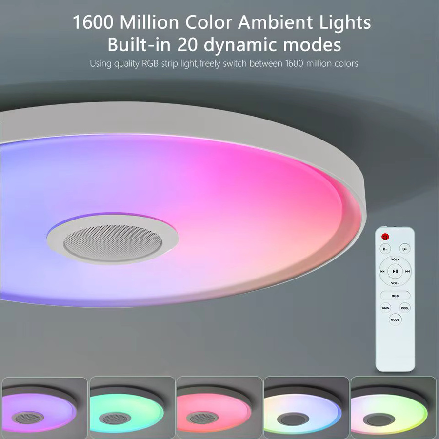 MARPOU LED Moderne Deckenleuchte RGB Multicolour mit App- und Fernbedienung, Dimmbar, Durchmesser: 45,72 cm - Bild 2