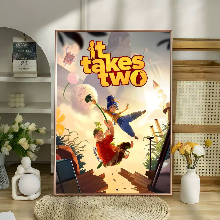 Bilibili It Takes Two Poster-Aufkleber, wasserfester Wandkunst-Aufkleber in Mehrfarben für Wohnzimmer und Schlafzimmer - Bild 6