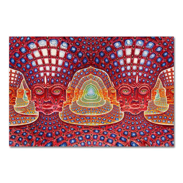 Alex Gray Psychedelic Tree Life Modulares Wandbild als Leinwanddruck in Multicolour, Breite: 60 cm, Höhe: 100 cm - Bild 2