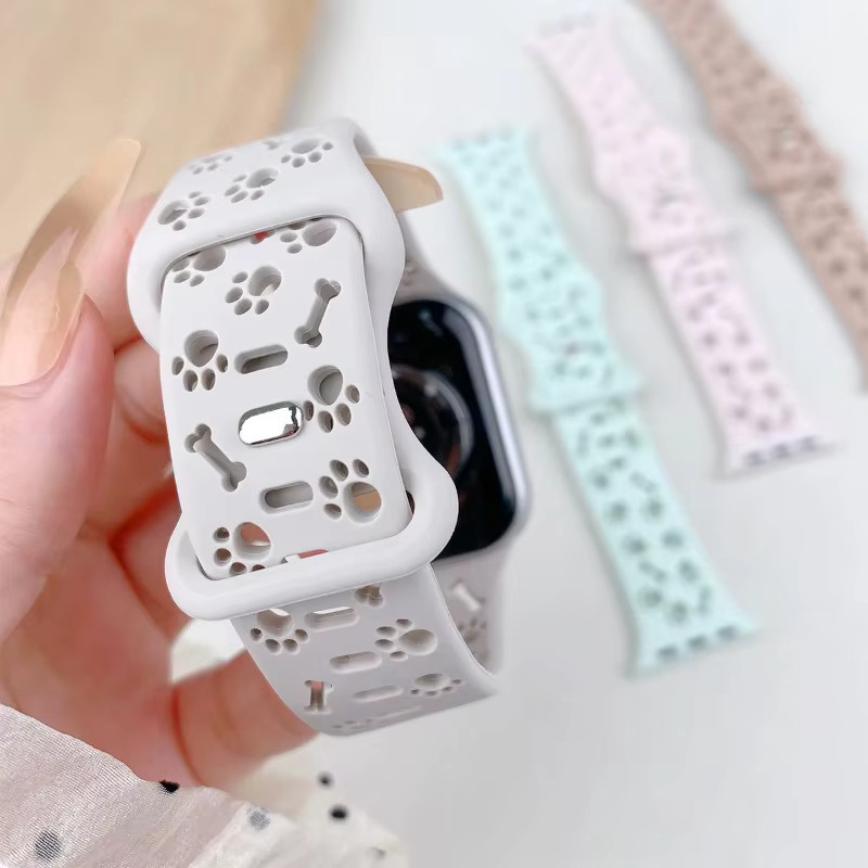 CAOWTAN Uhrenarmband Silikon, Hundepfoten, Unisex - Bild 1