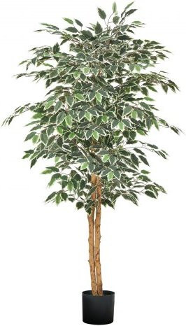 VEVOR Künstlicher Ficusbaum mit schwarzem Topf, Höhe: 152,4 cm, mit natürlichem Holzstamm und realistischen grünen Blättern für Innenbereich - Bild 1