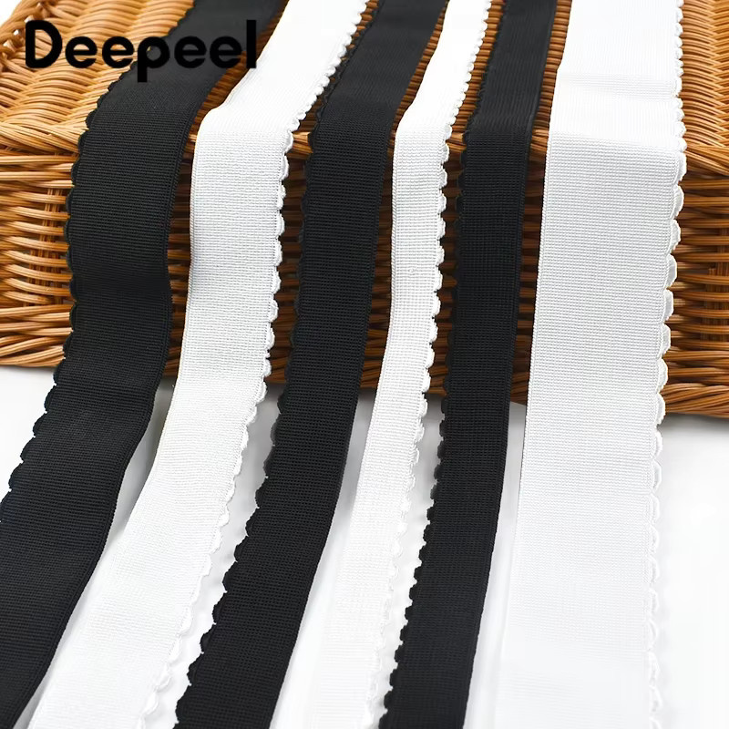 Deepeel Elastisches Gummiband in Weiß für Unterwäsche und DIY-Nähzubehör, Breite: 10-50 mm - Bild 6