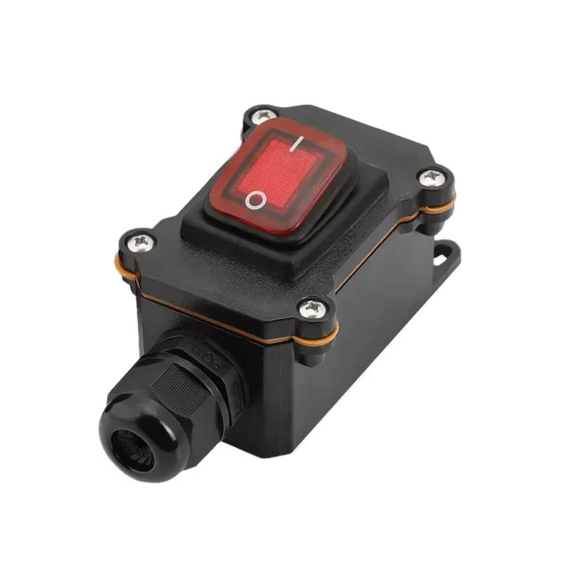 FRONCS Wasserdichter IP67 Inline-Netzwerk-Anschluss mit Ein/Aus-Wippschalter für Outdoor und Marine, 20A, Schwarz/Grün - Bild 3