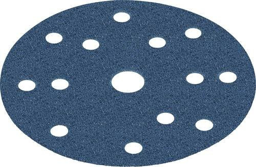 Flex Exzenterschleifpapier Körnung 80 Durchmesser 150 mm für Holz und Metall, 12 Stück, Blau - Bild 1