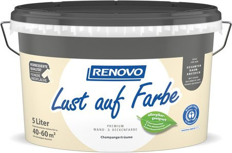 RENOVO Dispersionsfarbe Champagner in Beige, matt, lösungsmittelfrei, 5 l - Bild 1