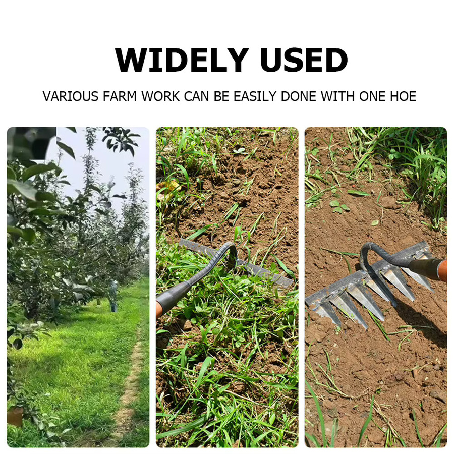 Alloet Unkrauthacke aus Edelstahl in Silber zur manuellen Entfernung von Unkraut, Gras und Wurzeln - Bild 4