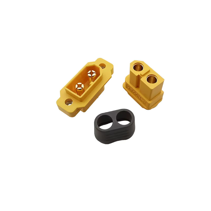 LOCHEUK 4er Set XT60H Weibliche Kugel Anschlüsse XT60E Männliche Stecker Gelb für RC Drone Lipo Batterie DIY Panel Mount mit Schrauben - Bild 2
