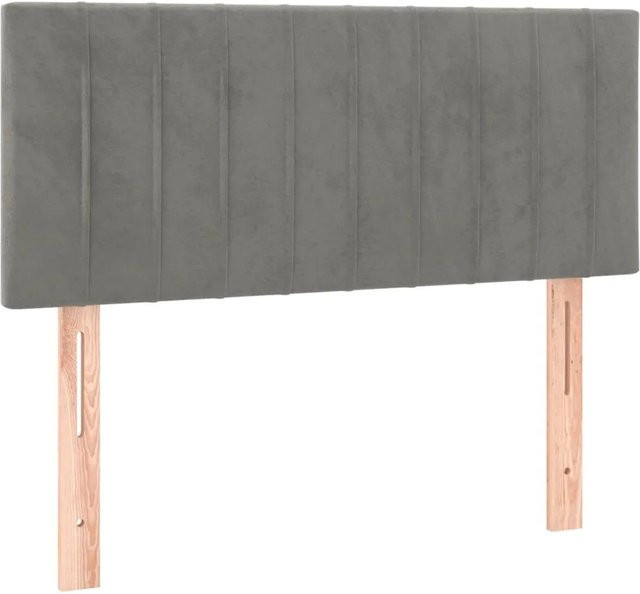 vidaXL LED Kopfteil aus Samt in Hellgrau, B/T/H: 100 x 5 x 78-88 cm - Bild 1