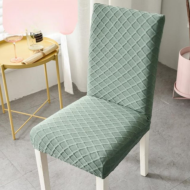Yiran Furniture Nordischer Esszimmerstuhlbezug mit integrierter Rückenlehne und Sitzkissen, Rautenmuster, Grün, B/T/H: 45 x 38 x 38 cm - Bild 1