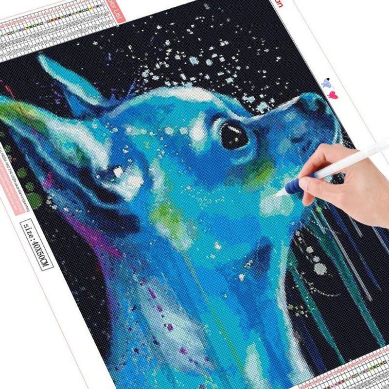 FIYO Diamond Painting Set Hund Motiv als Bastelset für DIY Kunsthandwerk, Mehrfarbig, B x H: 30 x 20 cm - Bild 1