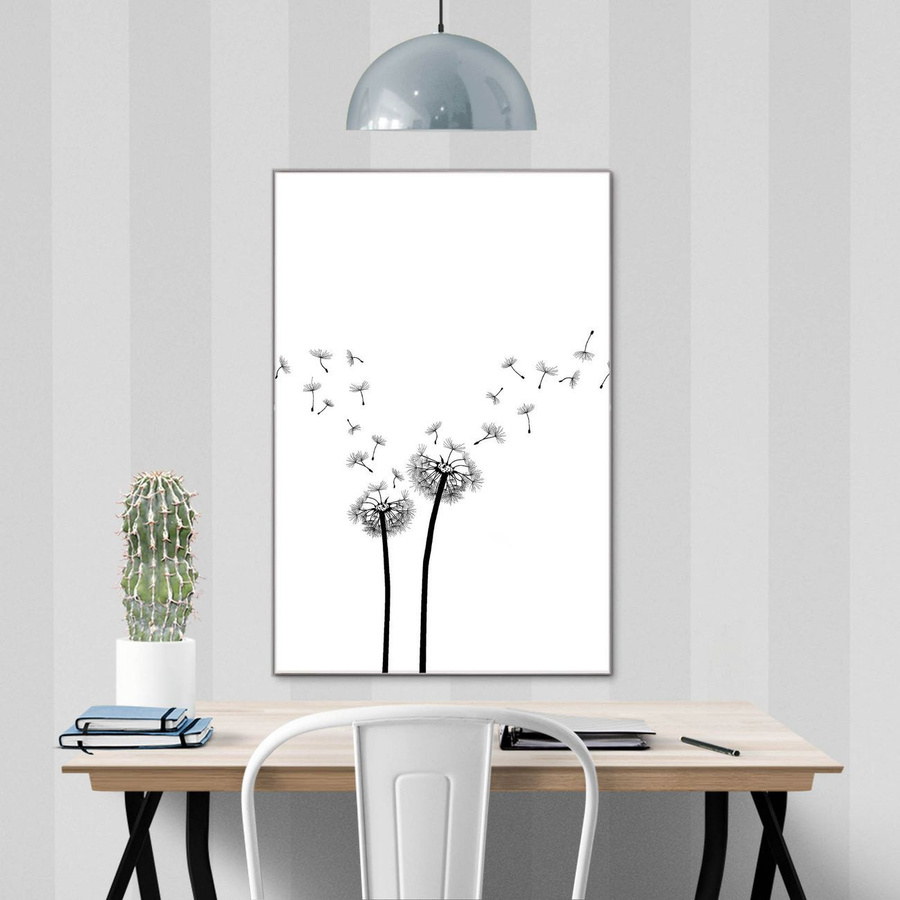 banjado Glas Magnettafel Motiv Pusteblume, weiß, Hochformat, B/H: 60 x 90 cm, rahmenlos und beschreibbar - Bild 1