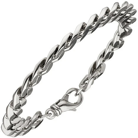 Colfem Panzerarmband 925 Silber, Diamant, 23 cm, Unisex - Bild 1