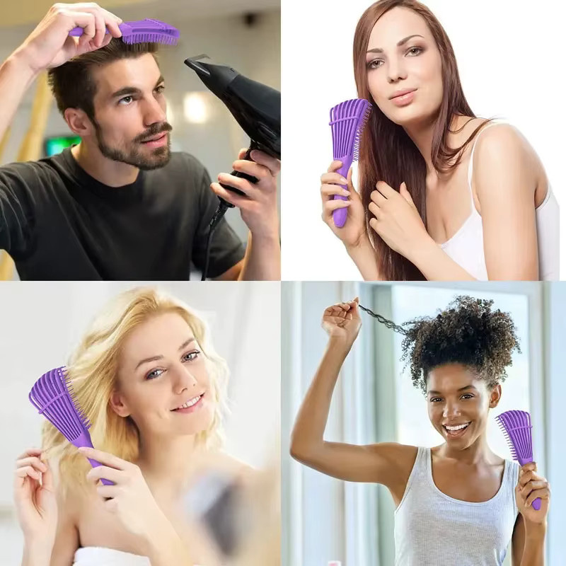 Octopus Haar Bürste, Entwirrkamm mit 8-Klaue, Kopfhautmassage, Unisex - Bild 5