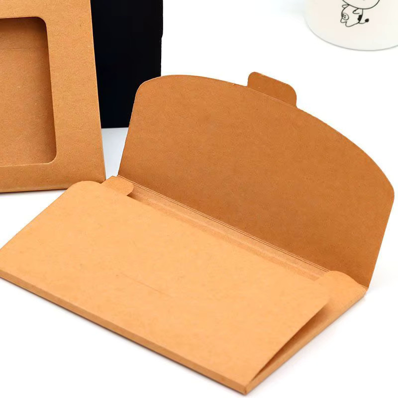 50-teiliges Geschenkbox-Set aus Kraftpapier in Umschlagform mit Fenster für Hochzeiten, Partys und Weihnachten, Farben: Weiß und Braun - Bild 3