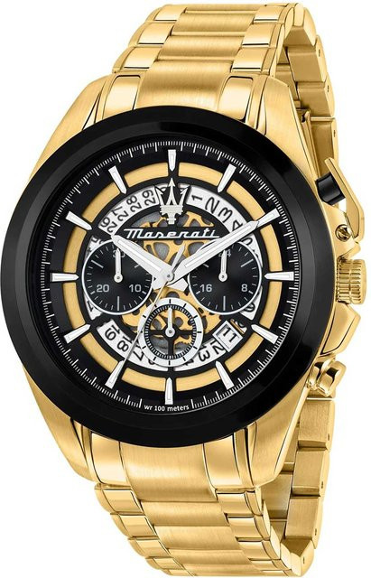 Maserati Chronograph, Edelstahl, Gold, Quarz, 45 mm, Herren - Bild 1