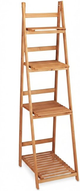 Relaxdays Blumentreppe aus Tannenholz in Natur, klappbar, XL, Höhe: 161 cm, Breite: 41 cm, Tiefe: 50 cm - Bild 1