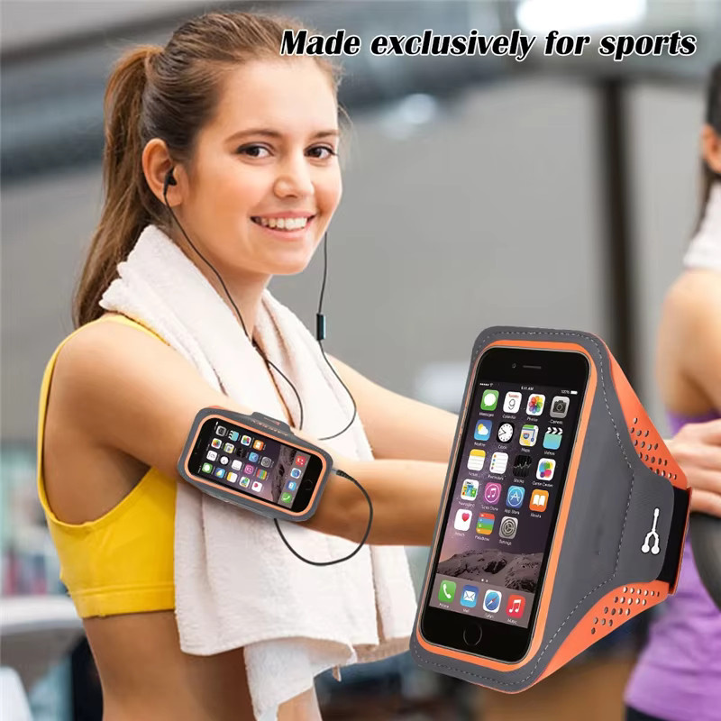Laufarmband für iPhone, Samsung, Xiaomi, Oppo, Huawei und Honor als Outdoor Sports Handytasche in Orange - Bild 3