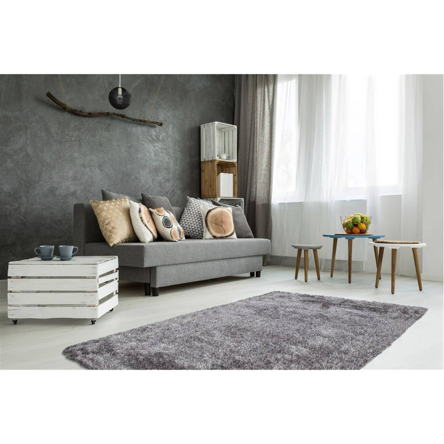 Kayoom Hochflorteppich Diamond 725 Shaggy in Grau und Weiß aus Kunstfaser, Breite: 120 cm, Höhe: 4 cm, Länge: 170 cm - Bild 2