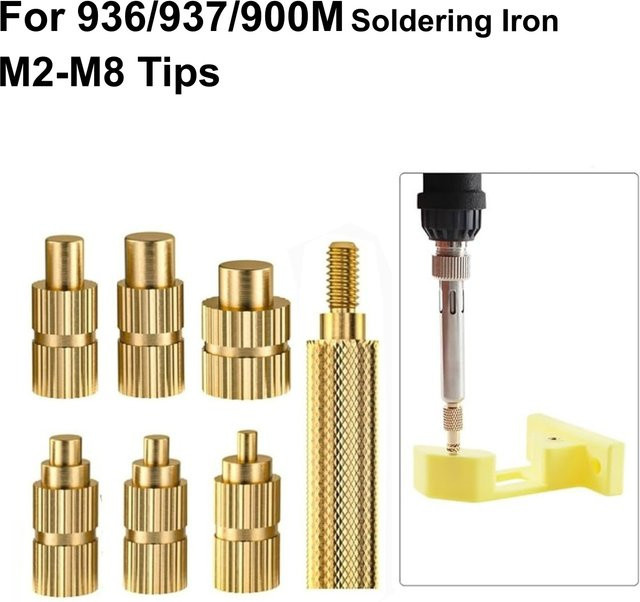 Wärmeeinsatz Werkzeugadapter mit Spitze für eingebettete Muttern M2 M2,5 M3 M4 M5 M6 M8 kompatibel mit 936 937 900M Lötkolben - Bild 1