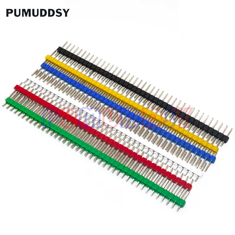PUMUDDSY 30er Set Einreihige Pin Header 40 Pin Stecker 2,54mm Multicolor für Arduino PCB - Bild 2