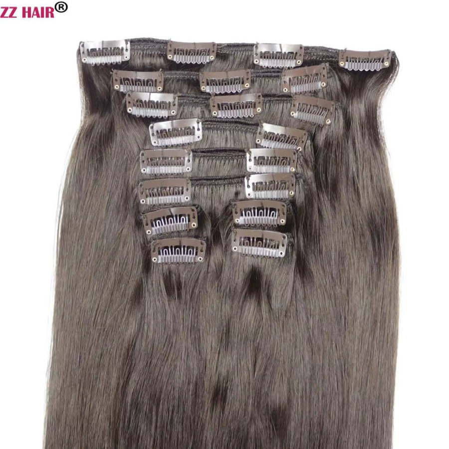ZZHAIR Haarverlängerungen Clips, 10-teiliges Set, glatt, 120–200 g - Bild 3