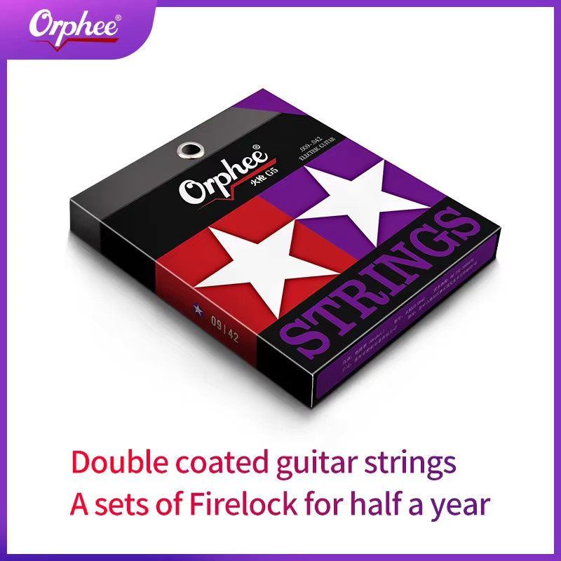 Orphee E-Gitarrensaiten Fire Lock-Serie mit Nano-Beschichtung und sechseckigem Kern aus 100 % Nickel - Bild 1