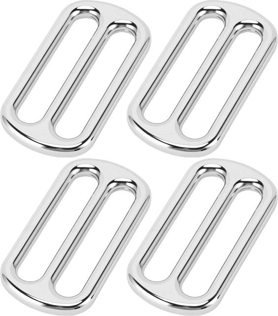10 Stück Riemen Schieberegler aus Zinklegierung von Toys Arts in Silber und Weiß, B/H: 49 x 26 mm - Bild 1