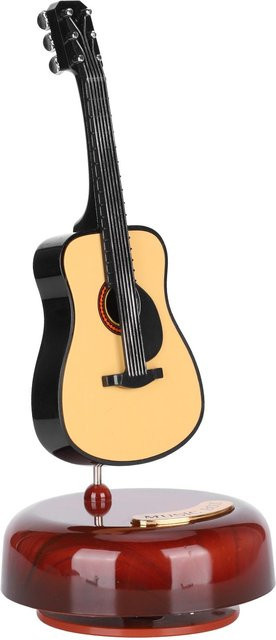 GoolRC Drehende Spieluhr in Form einer Gitarre als Mini Heimdekoration, Farbe: beige - Bild 1