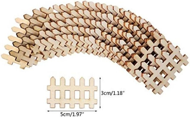 50 Stück WTEMPO Holzzaun-Verzierungen in Beige für Scrapbooking und Heimwerkerarbeiten - Bild 1